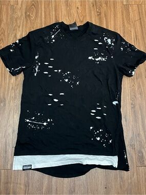Switch Black Distressed Paint-Splash T-Shirt